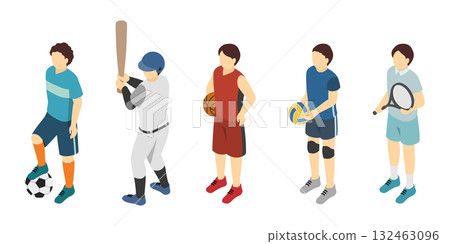 等距插畫：體育（男子） 132463096