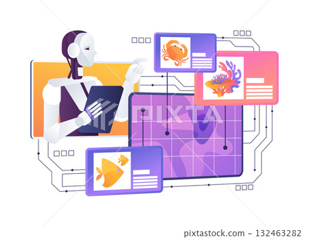 AI-Predictive Habitat Suitability Modeling abstract concept vector illustration. 132463282