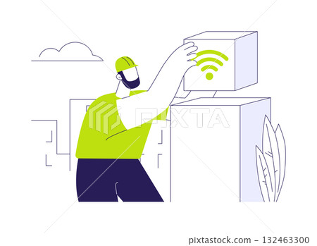 Public Wi-Fi services abstract concept vector illustration. 132463300