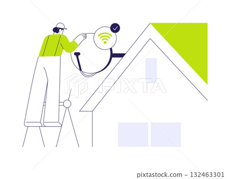 Satellite internet, abstract concept vector illustration. 132463301