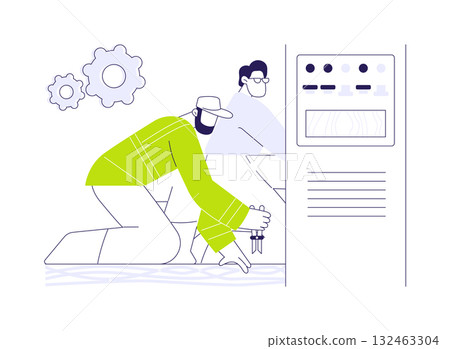 Wired networks abstract concept vector illustration. 132463304