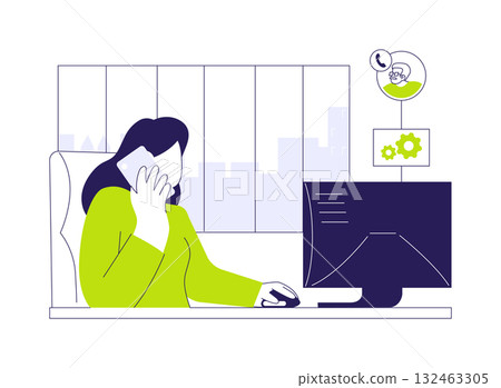 Technical support for clients abstract concept vector illustration. 132463305