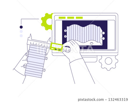3D printing prototyping abstract concept vector illustration. 132463319