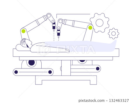 Surgical robot abstract concept vector illustration. 132463327