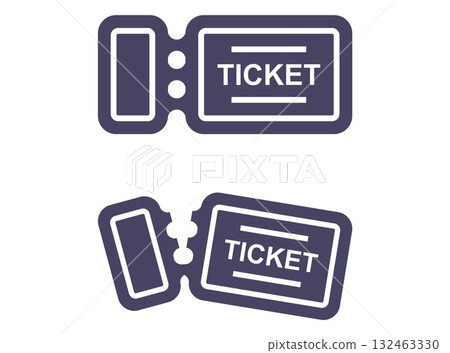 Set of torn ticket black icon. 132463330