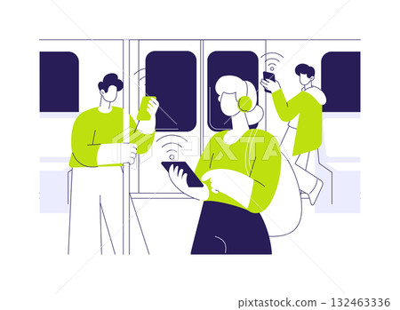 5G public Wi-Fi abstract concept vector illustration. 132463336