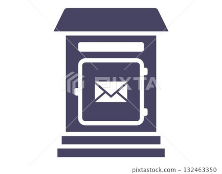 Black mailbox icon. 132463350