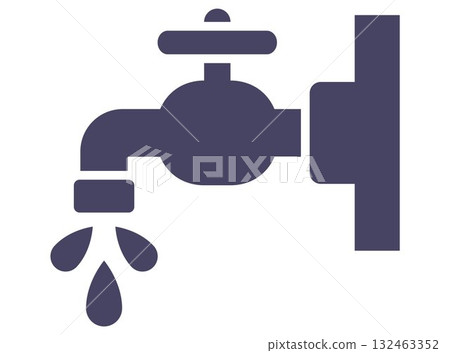 Water tap black icon. 132463352