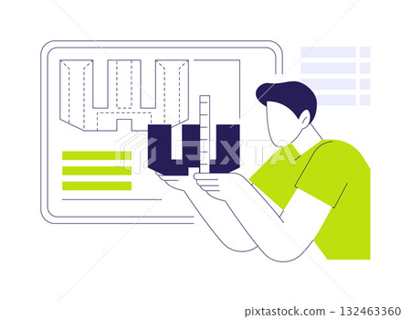 3D printing prototyping isolated cartoon vector illustrations. 132463360
