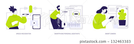 Artificial Intelligence technology use isolated cartoon vector illustrations se 132463383