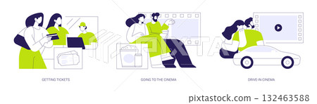 Evening outing isolated cartoon vector illustrations se 132463588