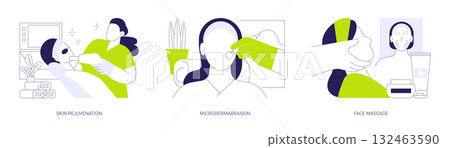 Skin treatment isolated cartoon vector illustrations se 132463590