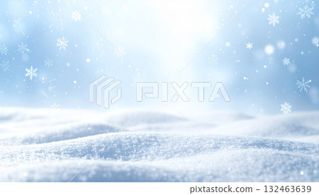 Blue background with snowflakes 132463639