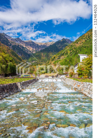 [Oku-Hida in Autumn] The Northern Alps as seen from Shinhotaka Onsen 132464026