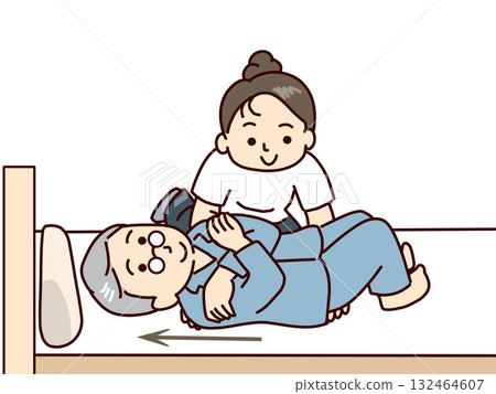 Change position: Place the patient in a side-lying position 132464607