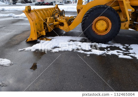 Snowplow waiting in a snowy country Snowplow waiting in a snowy country 132465004
