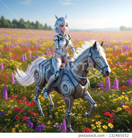 騎著機器馬的機甲少女 132465032