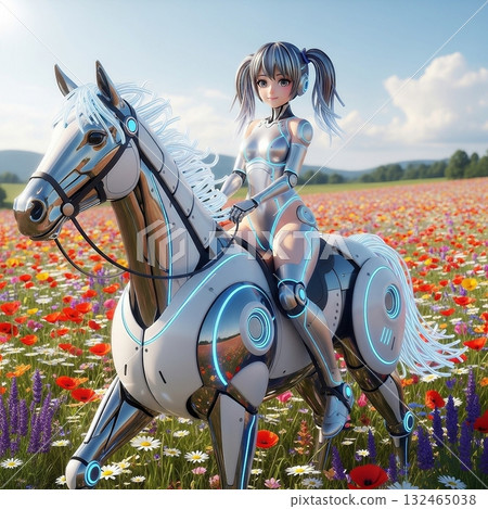 騎著機器馬的機甲少女 132465038