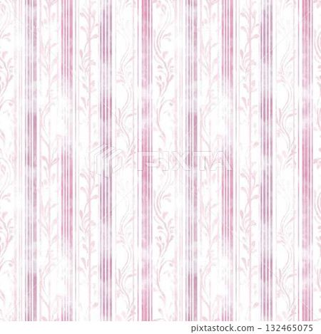 Seamless Pattern Delicate Pastel Purple Watercolor Stripes in Elegant Symmetric Design on Clear Background 132465075