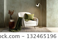 Minimalist cozy interior with armchair 132465196