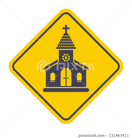 Christian church icon with a cross. 132465421