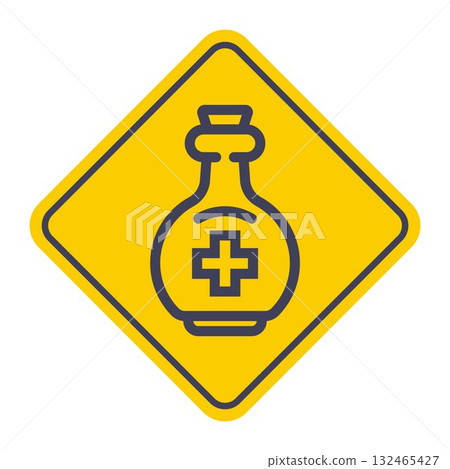 Medical flask black icon. Medical flask black icon. 132465427