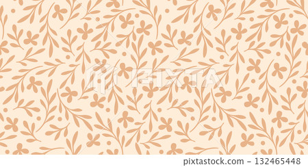 Vector seamless pattern with soft pastel pink flowers on light background Vector seamless pattern with soft pastel pink flowers on light background 132465448