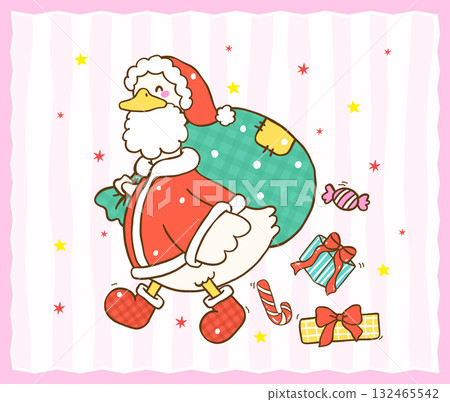 Festive Christmas Silly Goose Santa with Gifts in Santa Sack Cartoon Hand Drawn Greeting Card Printable Festive Christmas Silly Goose Santa with Gifts in Santa Sack Cartoon Hand Drawn Greeting Card Printable 132465542
