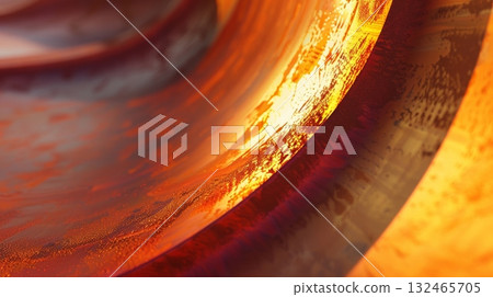 Abstract background forming curved orange shapes with light reflections Abstract background forming curved orange shapes with light reflections 132465705