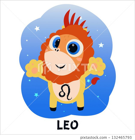 Flat vector illustration of a horse dressed as a zodiac sign. Pony, Aries, Leo, Gemini, Taurus, Scorpio, Aquarius, Pisces, Sagittarius, Libra, Virgo, Capricorn, Cancer, horoscope, zodiac, astrology 132465793