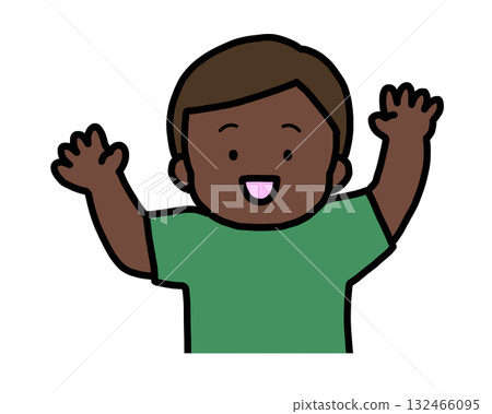 Happy black boy 132466095