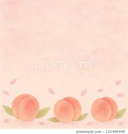 春季水果系列：桃子和花瓣春天背景 132466440