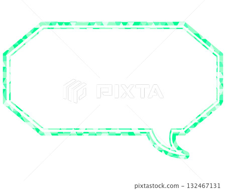 Stained glass style speech bubble, triangular pattern, elongated octagon Stained glass style speech bubble, triangular pattern, elongated octagon 132467131