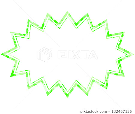 Stained glass style speech bubble, triangular pattern, elongated jagged shape Stained glass style speech bubble, triangular pattern, elongated jagged shape 132467136