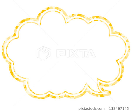 Stained glass style speech bubble, triangular pattern, rounded cloud shape Stained glass style speech bubble, triangular pattern, rounded cloud shape 132467145