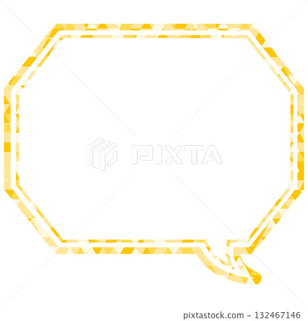 Stained glass style speech bubble, triangular pattern, octagonal shape with corners Stained glass style speech bubble, triangular pattern, octagonal shape with corners 132467146