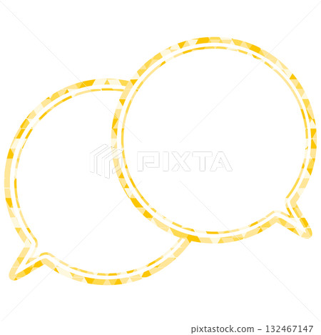 彩色玻璃風格的對話泡泡,三角形圖案,重疊對話 彩色玻璃風格的對話泡泡,三角形圖案,重疊對話 132467147