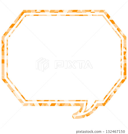 Stained glass style speech bubble, triangular pattern, octagonal shape with corners Stained glass style speech bubble, triangular pattern, octagonal shape with corners 132467150