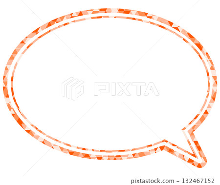 Stained glass style speech bubble, triangular pattern, round shape Stained glass style speech bubble, triangular pattern, round shape 132467152