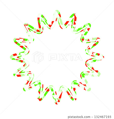 Stained glass style speech bubble, triangular pattern, rounded jagged shape 132467193