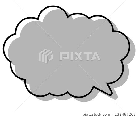 一個簡單的氣泡，線條錯位，並帶有圓形雲朵形狀 132467205