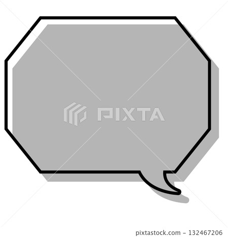 一個簡單的帶有錯位線條的對話泡泡，一個帶有角的八邊形 132467206
