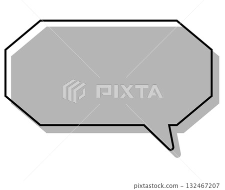 一個簡單的、錯位的長八邊形對話框 132467207