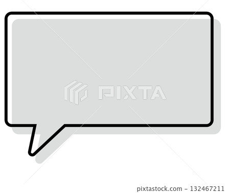 線條錯置的簡單對話泡泡 - 長方形 132467211