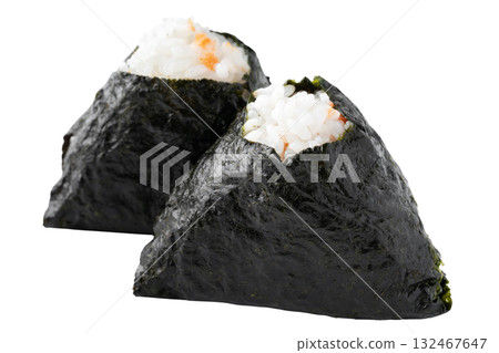 Two mentaiko rice balls on a transparent background (png) 132467647