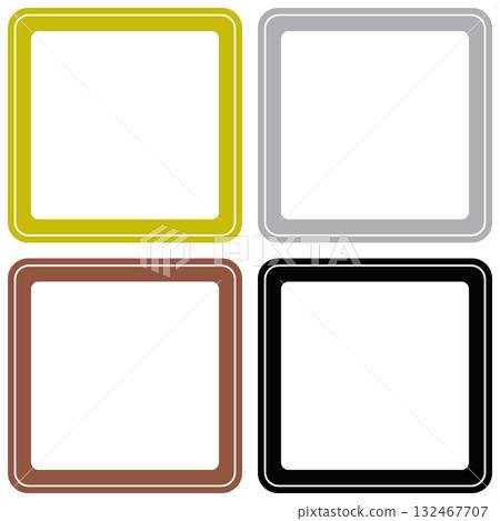Square frame icon set in 4 chic colors 132467707