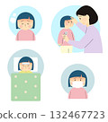 Illustration set of children with fever 132467723