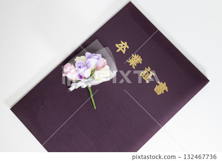 Diploma and corsage 132467736