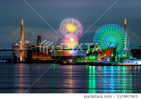 大阪港夜景及淀川煙火 132467865