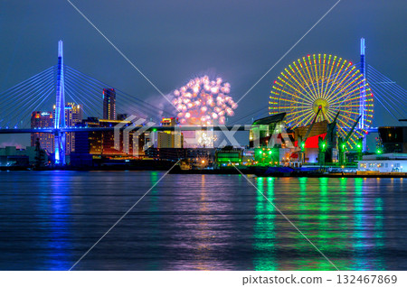 大阪港夜景及淀川煙火 132467869